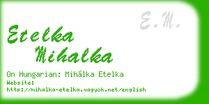 etelka mihalka business card